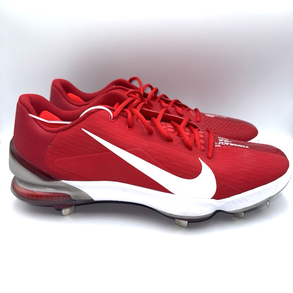 Nike Force Zoom Mike Trout 7 Red Baseball Cleats Metal CQ7224-600 Men Sz 14 - Picture 2 of 13
